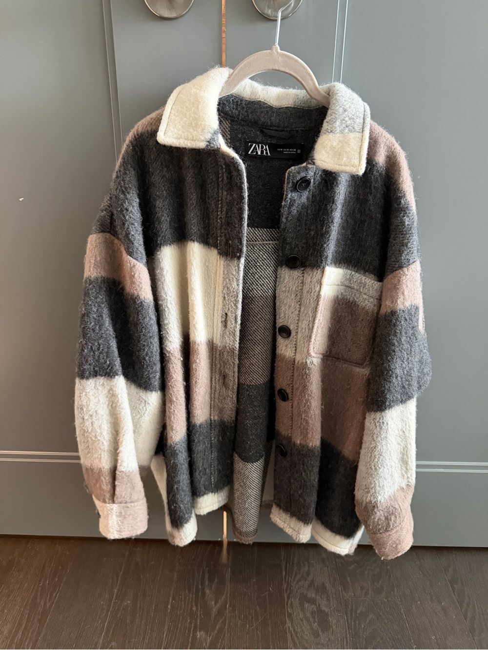 ZARA Plaid Button Jacket